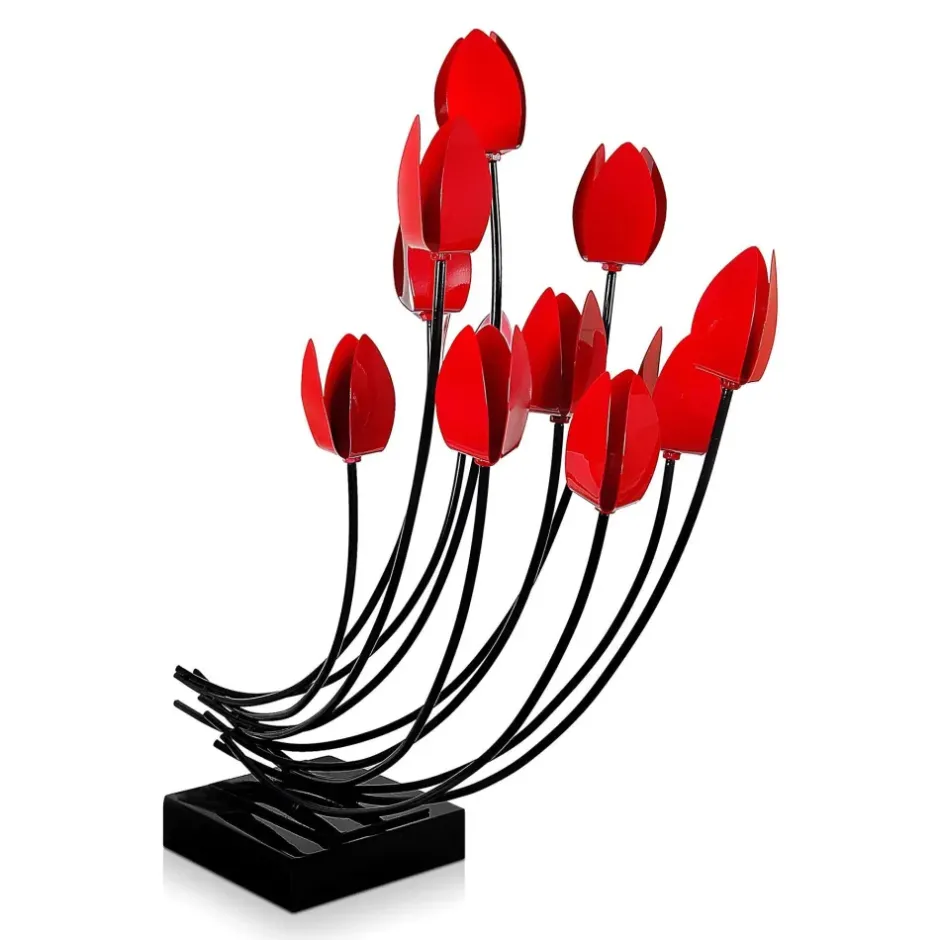 Statues & Sculptures Table Top|Contemporary^Floral Symphony 74cm Metal Indoor Sculpture