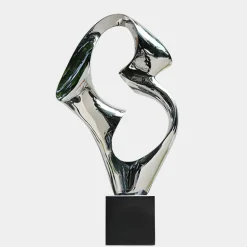 Statues & Sculptures Table Top|Floor Standing^Flow Motion 96cm Silver Metal Indoor Sculpture v3