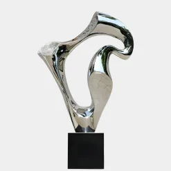 Statues & Sculptures Floor Standing|Table Top^Flow Motion 90cm Silver Metal Indoor Sculpture v1