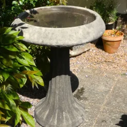 Statues & Sculptures Bird Baths^Fluted Modern Stone Garden Birdbath