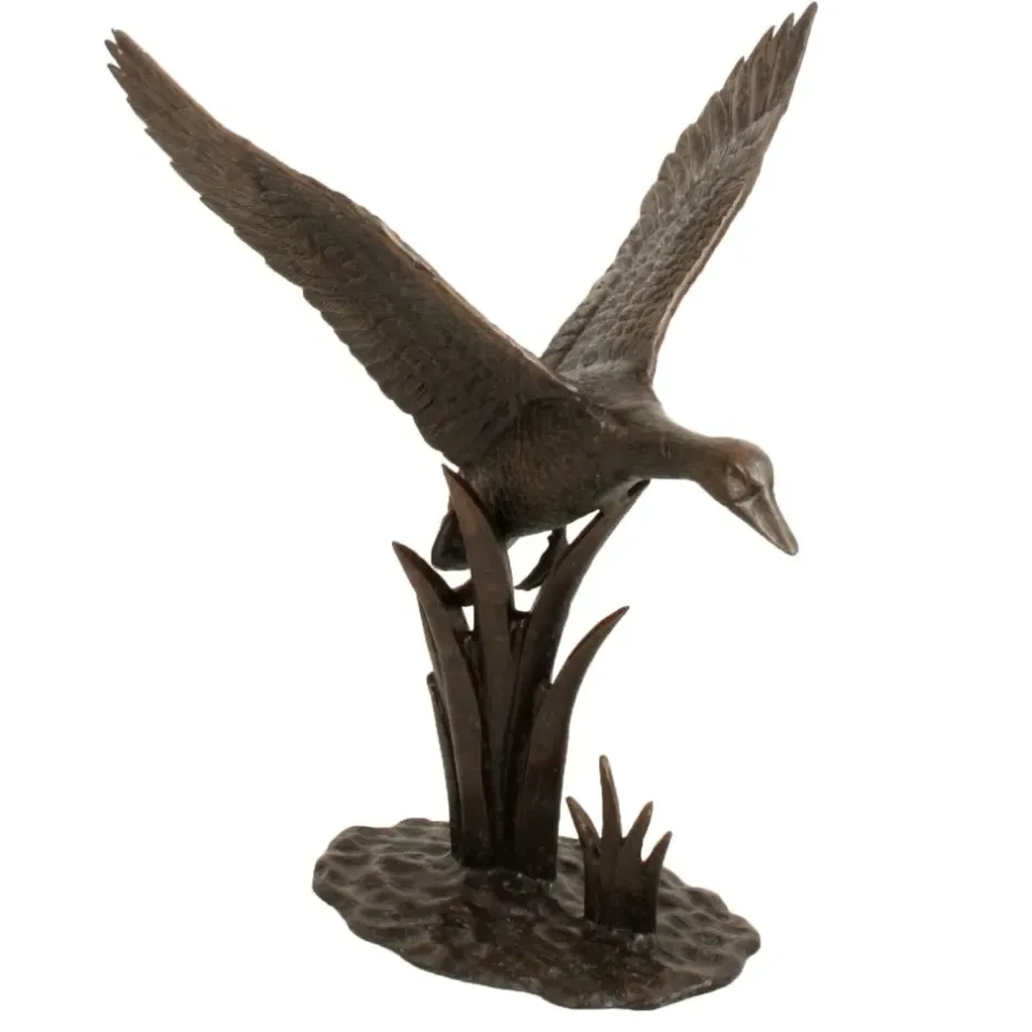 Statues & Sculptures Ducks^Flying Duck Bronze Metal Garden Ornament