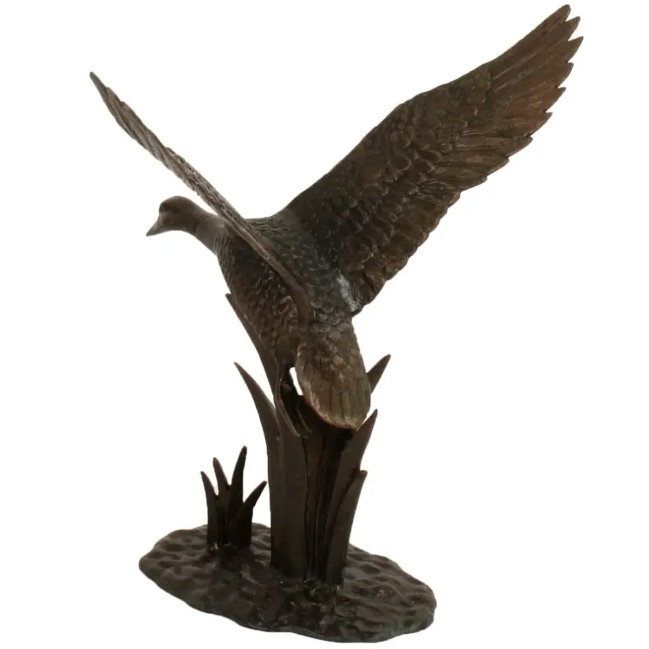 Statues & Sculptures Ducks^Flying Duck Bronze Metal Garden Ornament