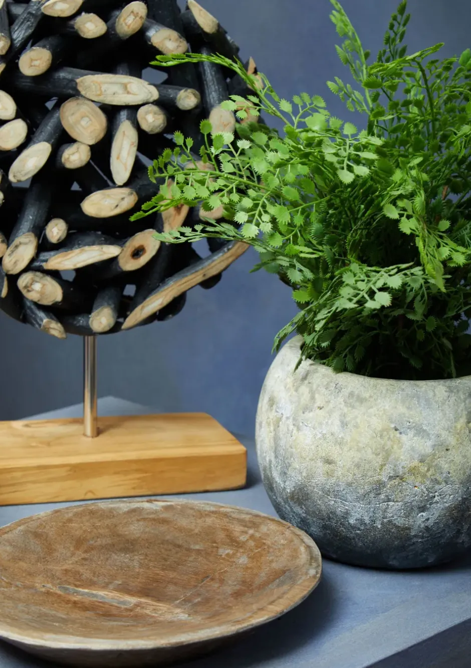 Statues & Sculptures Table Top|Abstract^Forest Orb 35cm Black Wood Indoor Sculpture