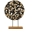 Statues & Sculptures Table Top|Abstract^Forest Orb 50cm Black Wood Indoor Sculpture