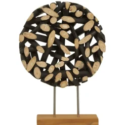 Statues & Sculptures Table Top|Abstract^Forest Orb 50cm Black Wood Indoor Sculpture