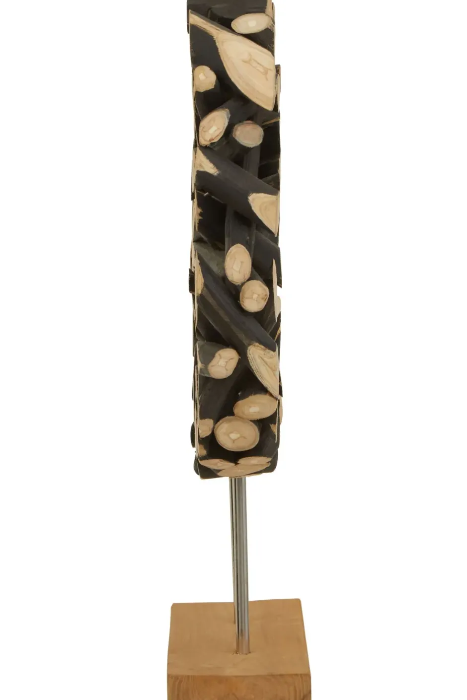 Statues & Sculptures Table Top|Abstract^Forest Orb 50cm Black Wood Indoor Sculpture