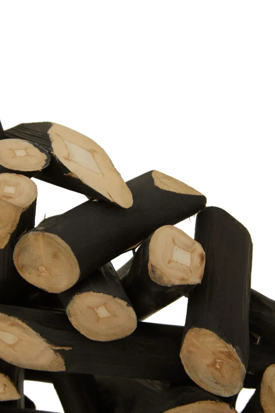 Statues & Sculptures Table Top|Abstract^Forest Orb 50cm Black Wood Indoor Sculpture