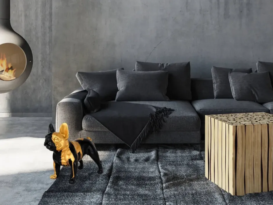 Statues & Sculptures Table Top|Floor Standing^French Bulldog 40cm Black Resin Indoor Sculpture