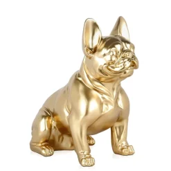 Statues & Sculptures Table Top|Floor Standing^French Bulldog 40cm Gold Resin Indoor Sculpture