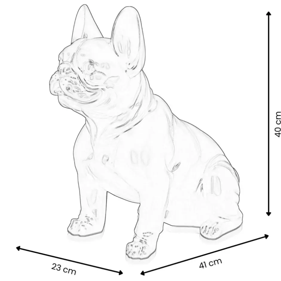 Statues & Sculptures Table Top|Floor Standing^French Bulldog 40cm Gold Resin Indoor Sculpture