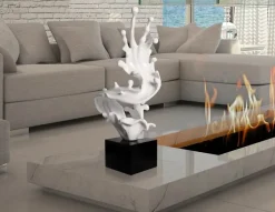 Statues & Sculptures Floor Standing|Abstract^Frozen Motion 86cm White Resin Indoor Sculpture