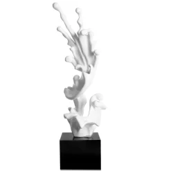 Statues & Sculptures Floor Standing|Abstract^Frozen Motion 86cm White Resin Indoor Sculpture