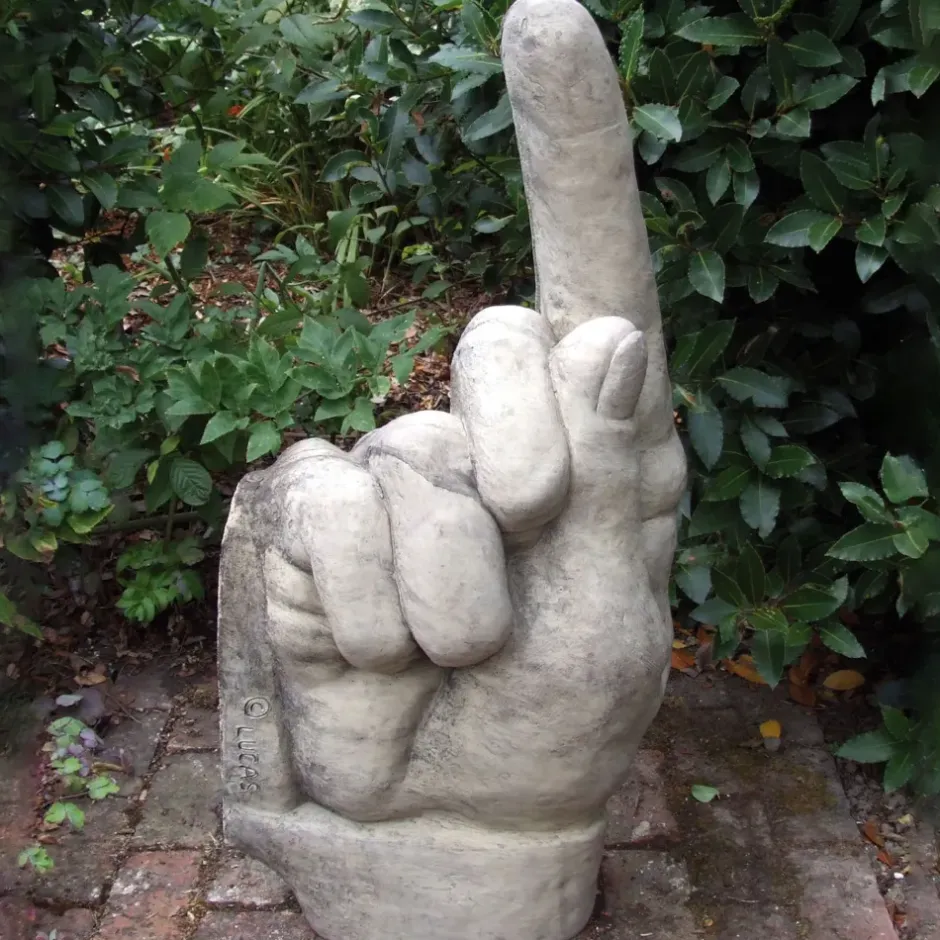 Statues & Sculptures Modern^Giant Hand Pointing Up Stone Garden Statue