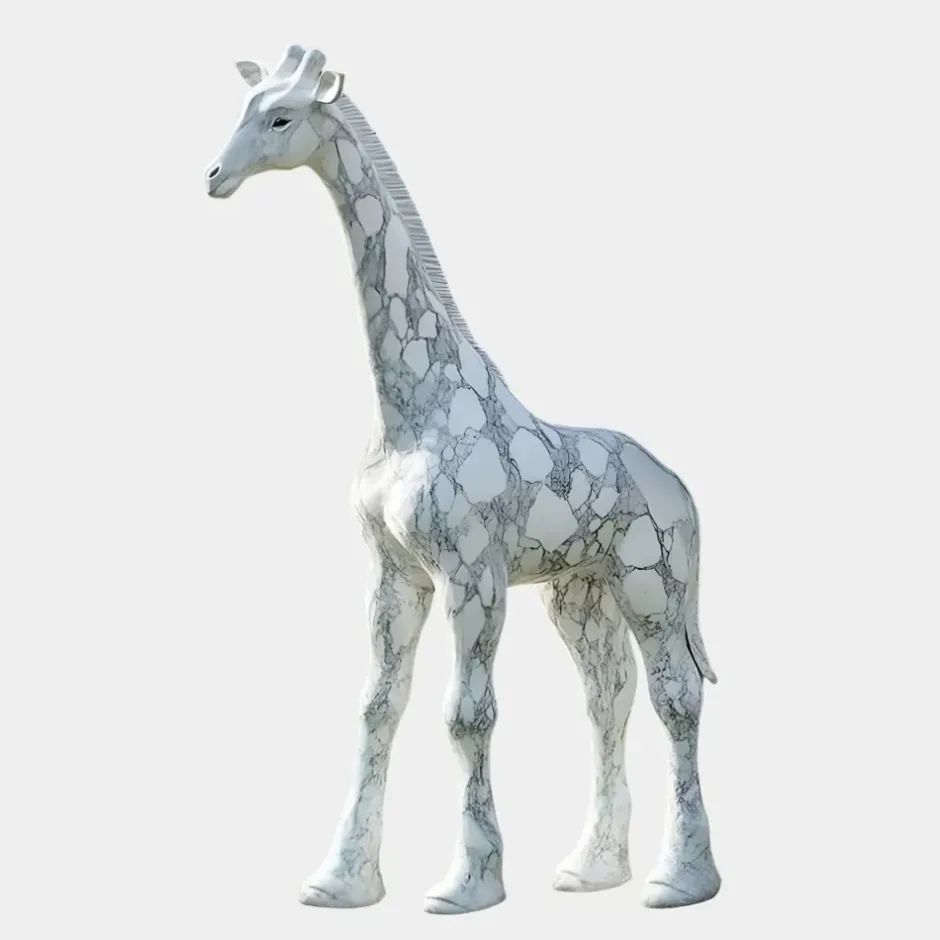 Statues & Sculptures Wildlife|Modern^Gigantic Giraffe 350cm White Marble Garden Statue v1