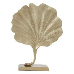 Statues & Sculptures Table Top|Contemporary^Ginkgo Leaf 28cm Gold Metal Indoor Sculpture