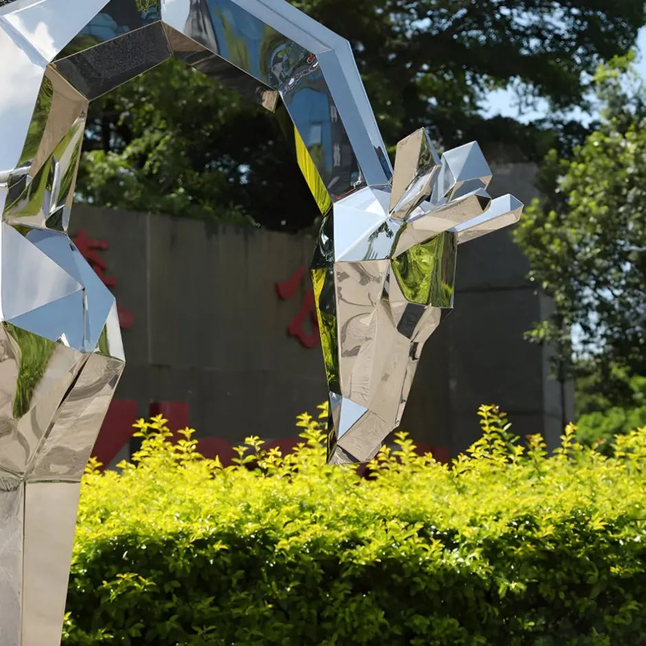 Statues & Sculptures Wildlife|Contemporary^Giraffe 181cm Geometric Metal Garden Sculpture