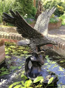 Statues & Sculptures Eagles^Golden Eagle on Wave Bronze Garden Statue