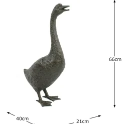Statues & Sculptures Goose^Goose 66cm Bronze Metal Garden Ornament