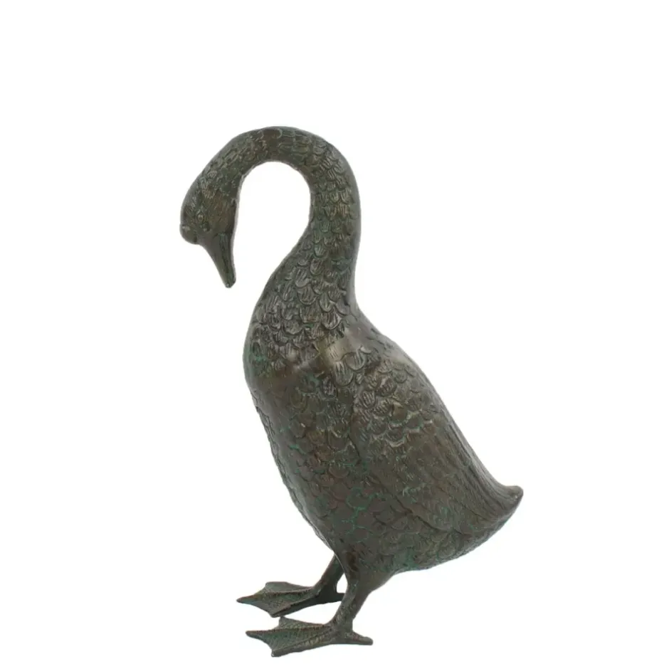 Statues & Sculptures Goose^Goose 55cm Bronze Metal Garden Ornament
