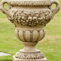 Statues & Sculptures Large|Round^Gordes Vase Stone Garden Planter