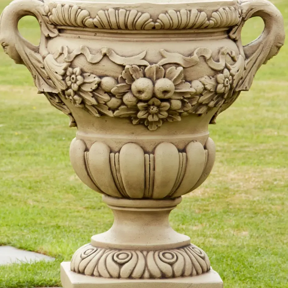 Statues & Sculptures Large|Round^Gordes Vase Stone Garden Planter