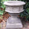 Statues & Sculptures Large|Round^Gothic Font Stone Garden Planter