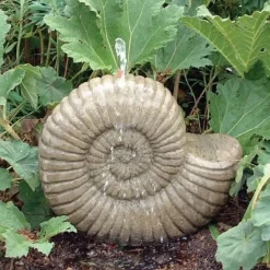 Statues & Sculptures Water Features^Grand Ammonite Fossil Stone Garden Water Feature