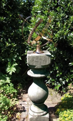 Statues & Sculptures Armillary Sundials^Grand Baluster Armillary Stone Garden Sundial