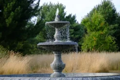 Statues & Sculptures Water Features^Grand Double Tier 4m Emerald Marble Stone Water Fountain Feature