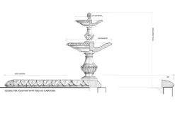 Statues & Sculptures Water Features^Grand Double Tier 4m Sandstone Stone Water Fountain Feature