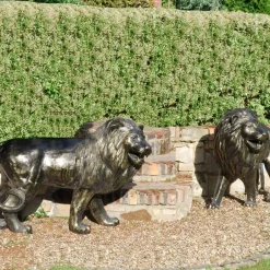 Statues & Sculptures Wildlife|Lions^Grand Lions Bronze Metal Garden Statues