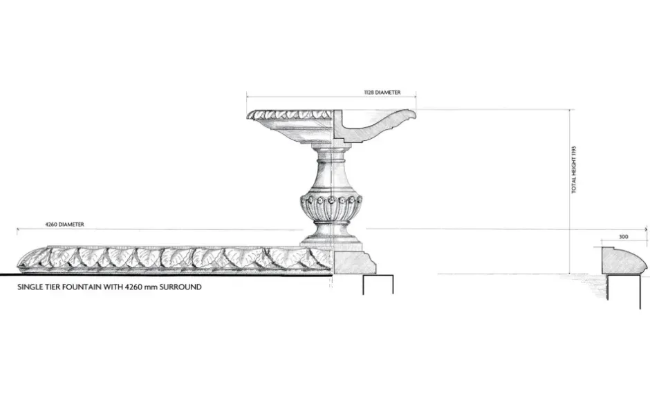 Statues & Sculptures Water Features^Grand Single Tier 4m Emerald Marble Stone Water Fountain Feature