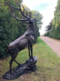 Statues & Sculptures Stags & Deers^Grand Stag Life-Size 292cm Metal Bronze Garden Statue