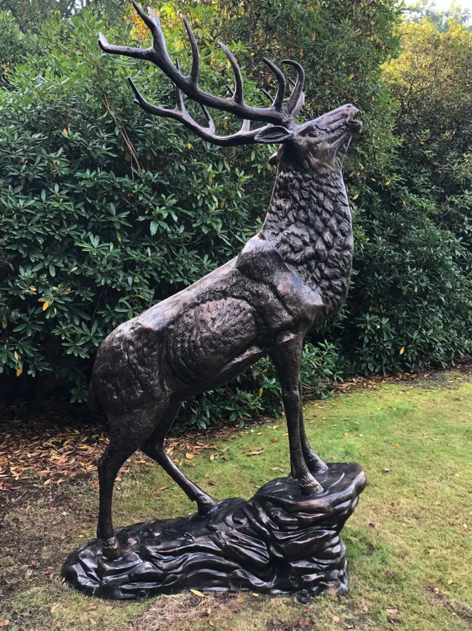 Statues & Sculptures Stags & Deers^Grand Stag Life-Size 292cm Metal Bronze Garden Statue