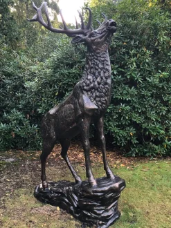 Statues & Sculptures Stags & Deers^Grand Stag Life-Size 292cm Metal Bronze Garden Statue
