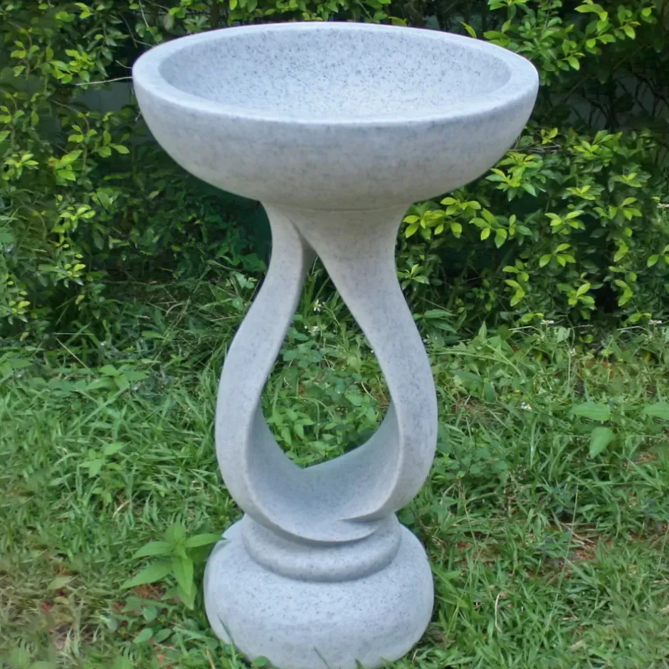 Statues & Sculptures Bird Baths^Grasmere Contemporary Granite Resin Garden Birdbath