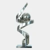 Statues & Sculptures Table Top|Floor Standing^Gravity Sphere 92cm Silver Metal Indoor Sculpture