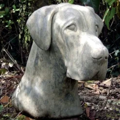 Statues & Sculptures Dogs^Great Dane Head Bust Stone Garden Ornament