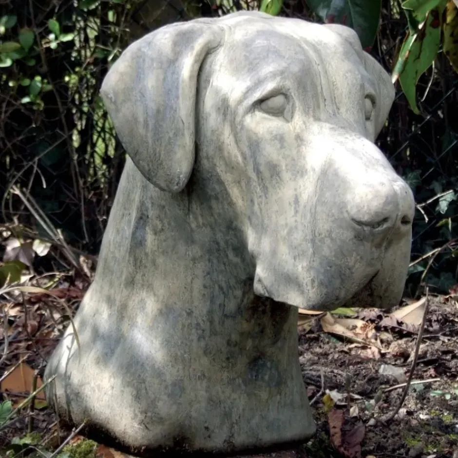 Statues & Sculptures Dogs^Great Dane Head Bust Stone Garden Ornament