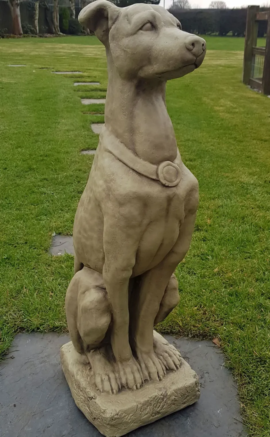 Statues & Sculptures Dogs^Greyhound 90cm Stone Garden Statue