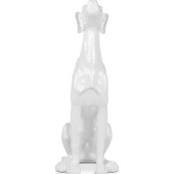 Statues & Sculptures Floor Standing|Animals^Guardian Greyhound 81cm White Resin Indoor Sculpture