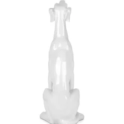 Statues & Sculptures Floor Standing|Animals^Guardian Greyhound 81cm White Resin Indoor Sculpture