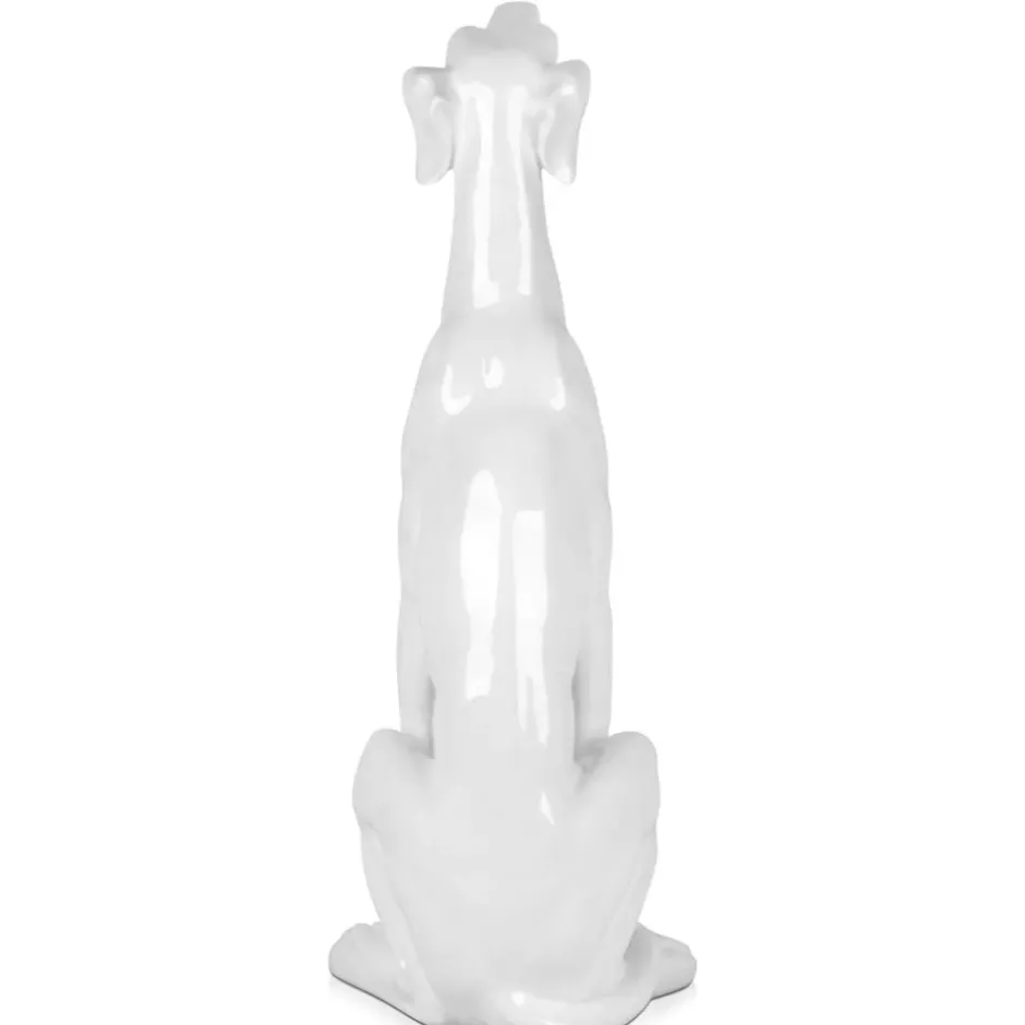 Statues & Sculptures Floor Standing|Animals^Guardian Greyhound 81cm White Resin Indoor Sculpture