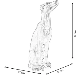 Statues & Sculptures Floor Standing|Animals^Guardian Greyhound 81cm White Resin Indoor Sculpture