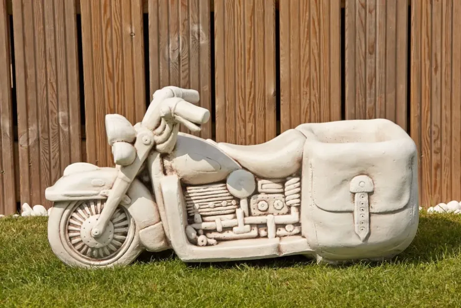 Statues & Sculptures Large^Harley Davidson Motorbike Stone Garden Planter Ornament