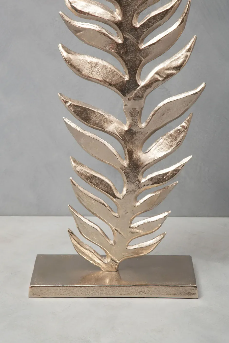 Statues & Sculptures Table Top|Contemporary^Harmonic Leaf 67cm Metal Indoor Sculpture