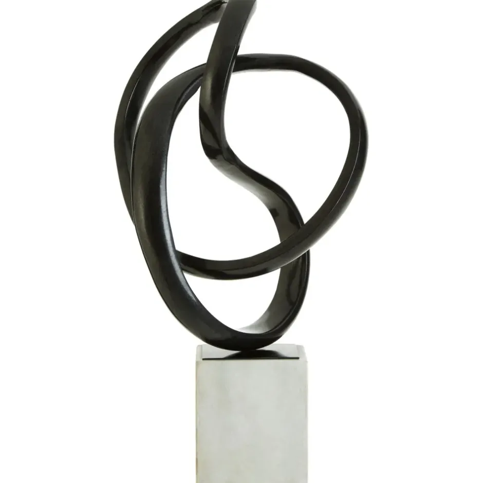 Statues & Sculptures Table Top|Abstract^Harmony in Motion 34cm Black Metal Indoor Sculpture