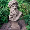 Statues & Sculptures Roman^Hercules Head Bust Stone Garden Ornament