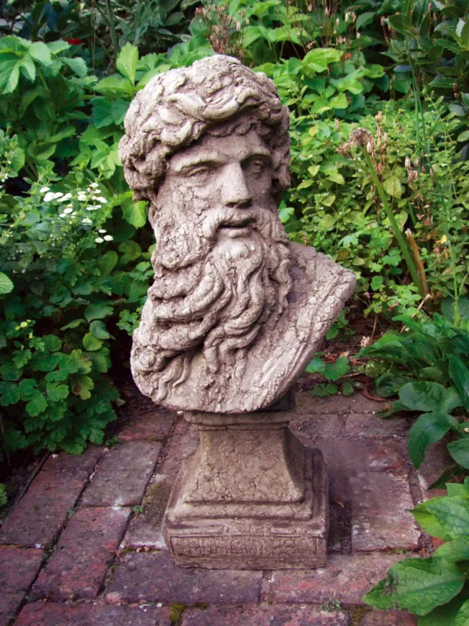 Statues & Sculptures Roman^Hercules Head Bust Stone Garden Ornament