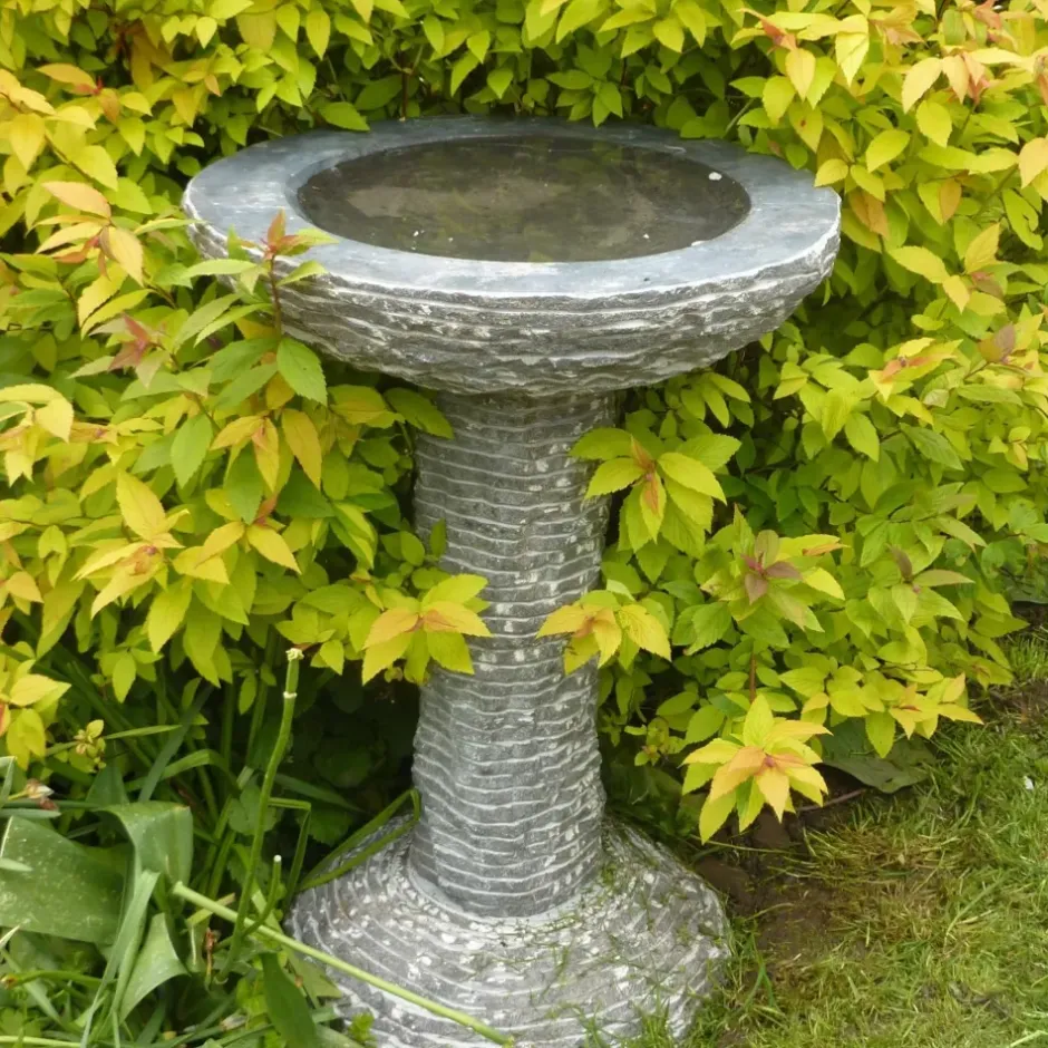 Statues & Sculptures Bird Baths^Highland Black Marble Stone Garden Birdbath